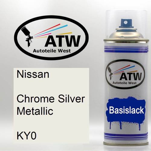 Nissan, Chrome Silver Metallic, KY0: 400ml Sprühdose, von ATW Autoteile West.